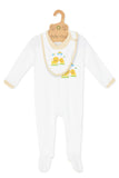 Oh Little Lion Long Sleeve Growsuit with Mittens & Bib set